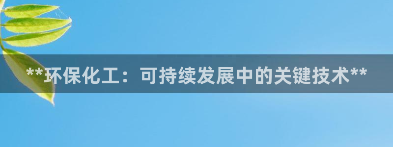 亿万先生官方登录网址：**环保化工：可持续发展中的关键技术**