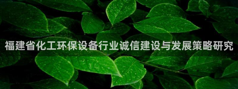 亿万先生网页在线客服：福建省化工环保设备行业诚信建设与发展策略研究